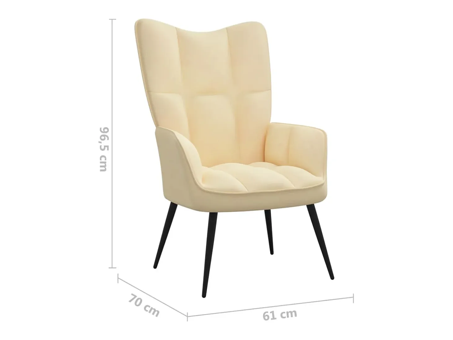 Silla de relajación con reposapiés terciopelo blanco crema