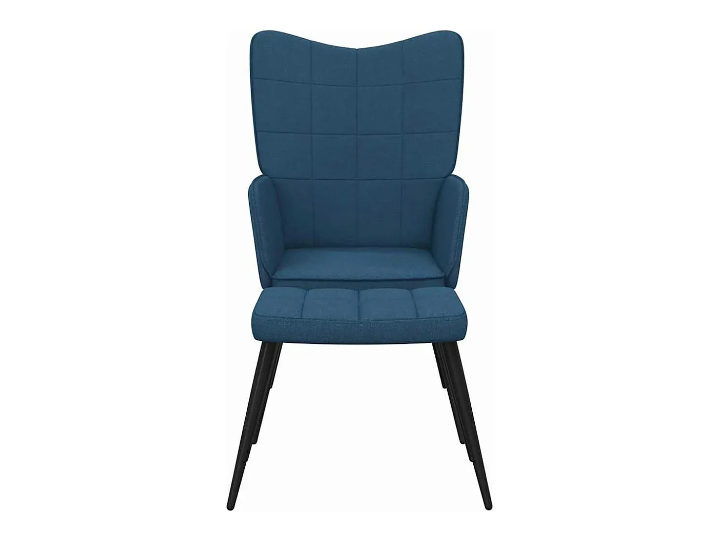 Silla de relajación con reposapiés tela azul