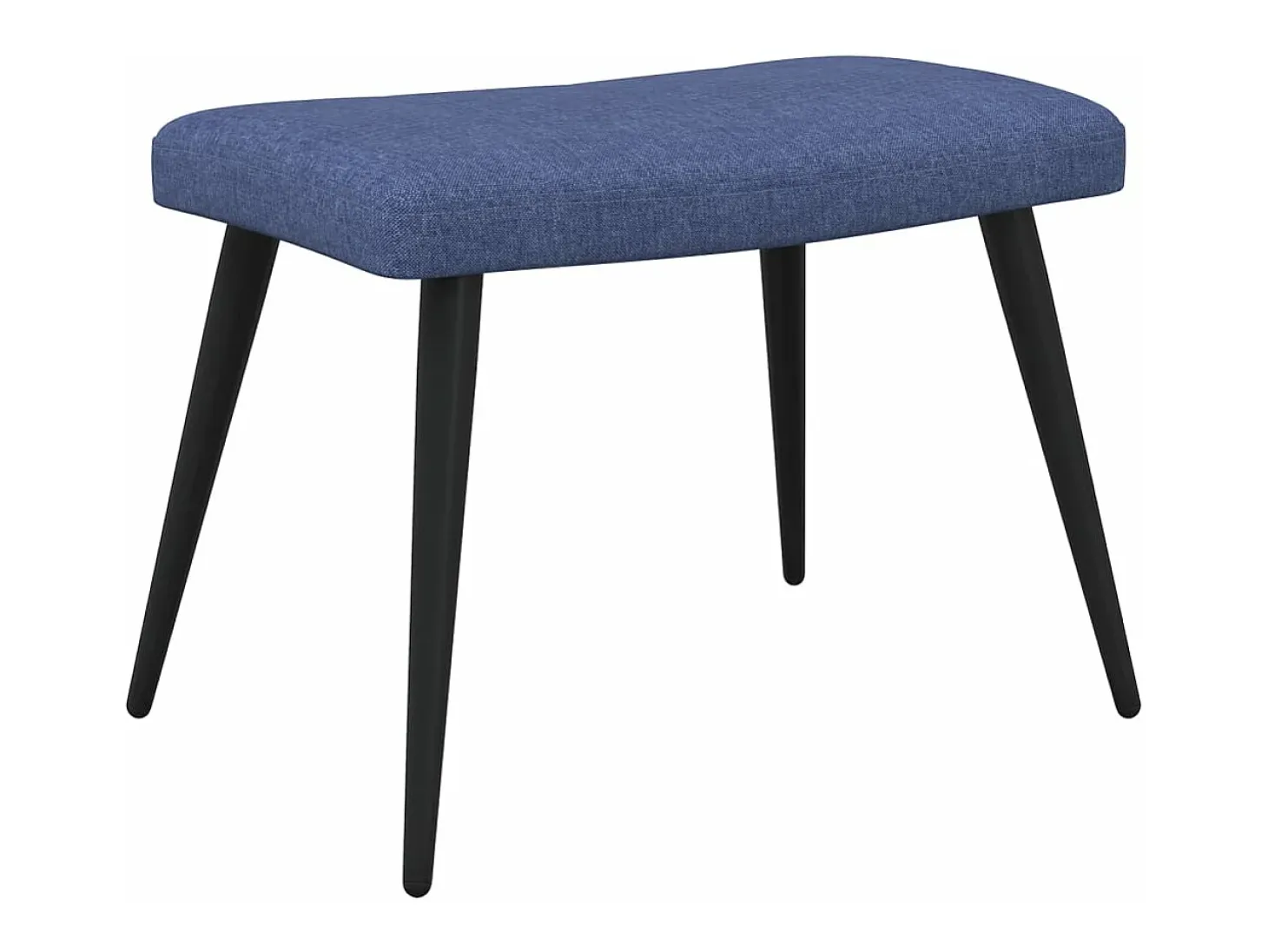 Silla de relajación con reposapiés tela azul