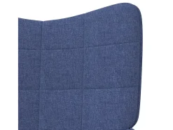 Silla de relajación con reposapiés tela azul