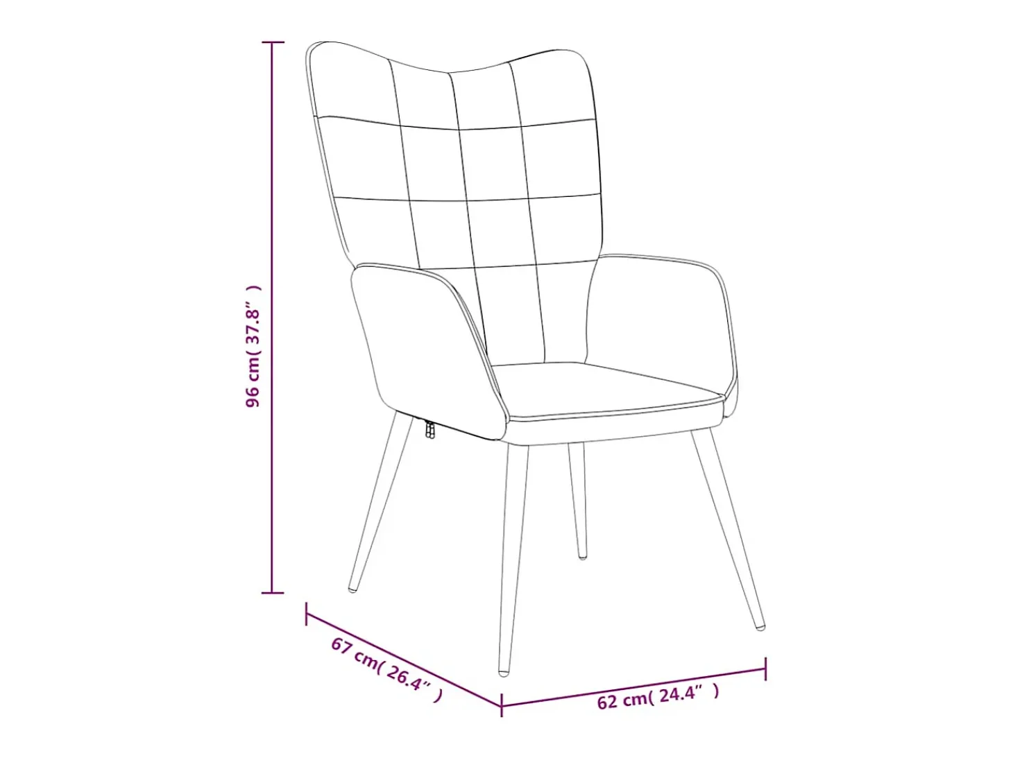 Silla de relajación con reposapiés tela azul
