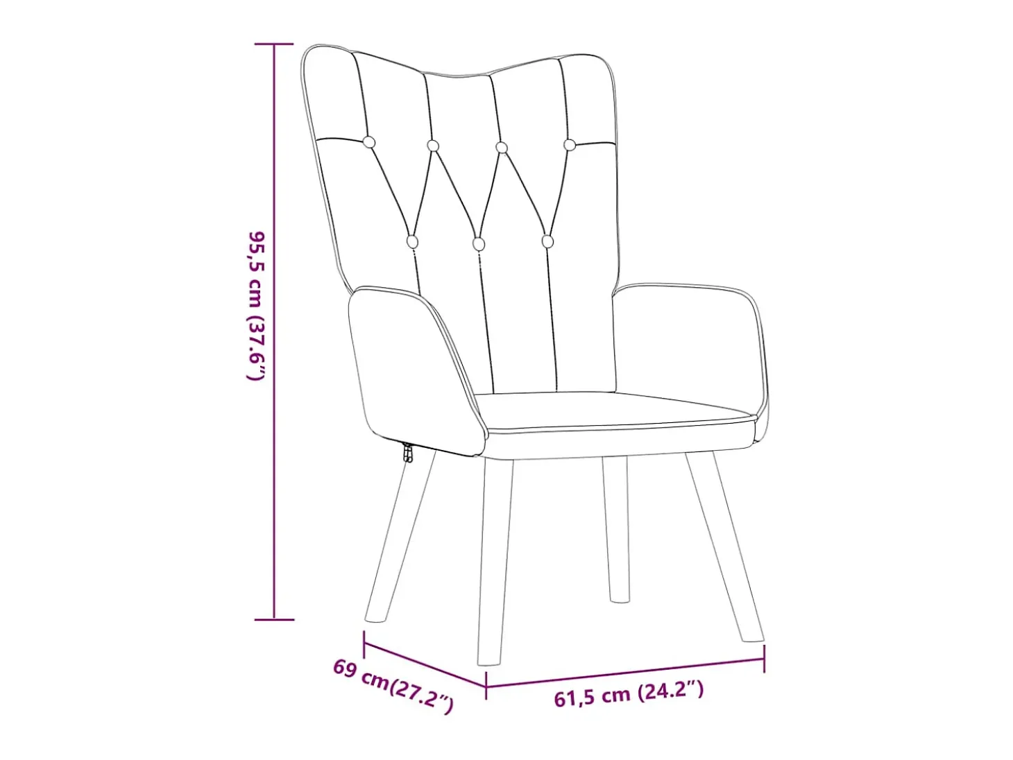 Silla de relajación con reposapiés tela azul