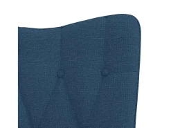 Silla de relajación con reposapiés tela azul