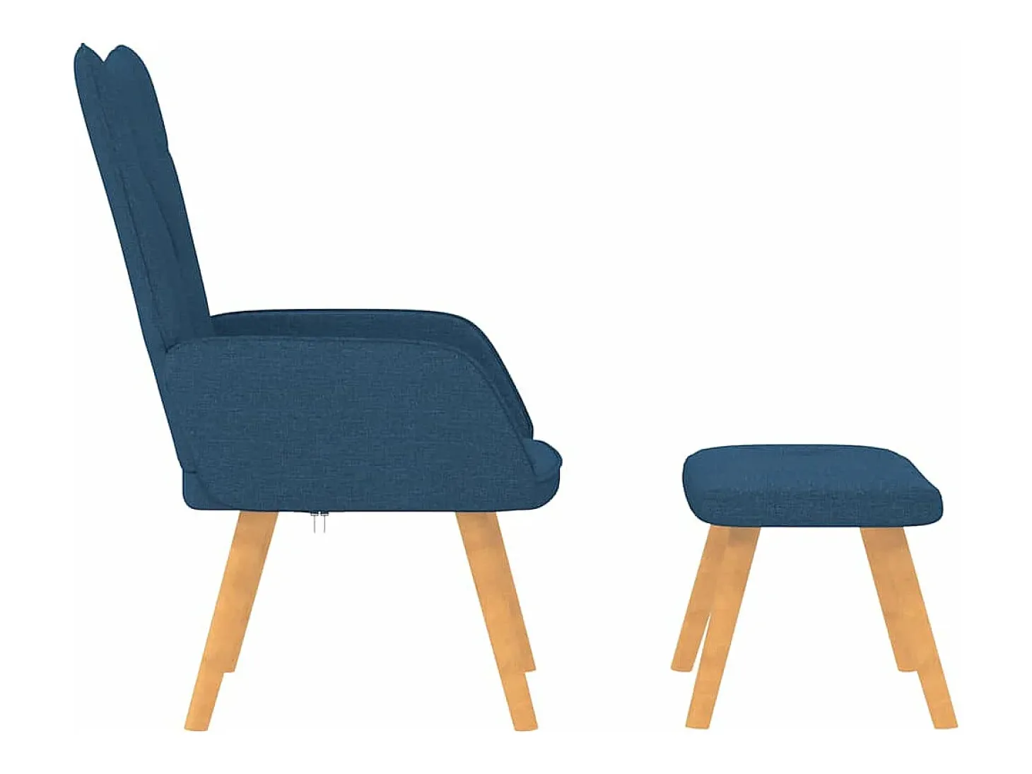Silla de relajación con reposapiés tela azul
