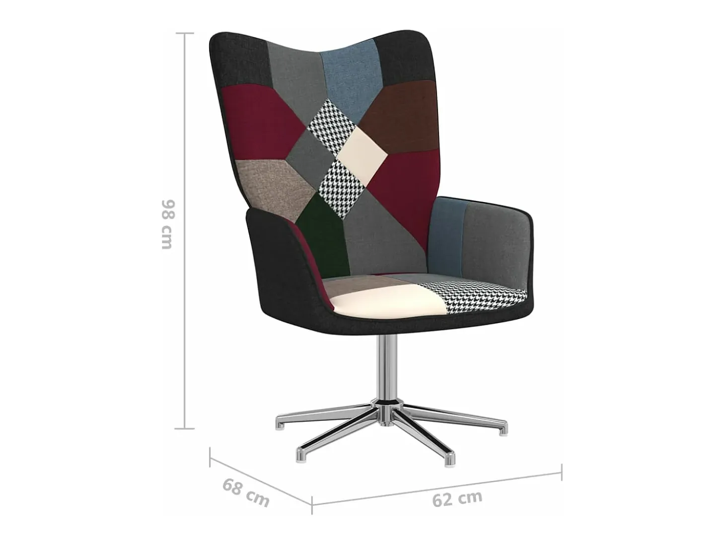 Silla de relajación con reposapiés tela patchwork