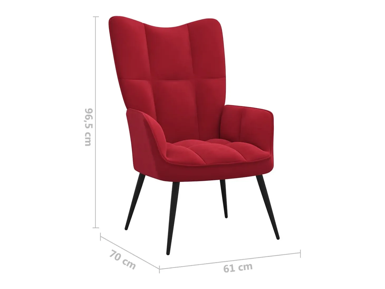 Silla de relajación con reposapiés terciopelo rojo tinto