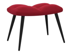 Silla de relajación con reposapiés terciopelo rojo tinto
