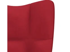Silla de relajación con reposapiés terciopelo rojo tinto