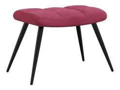 Silla de relajación con reposapiés terciopelo rojo tinto