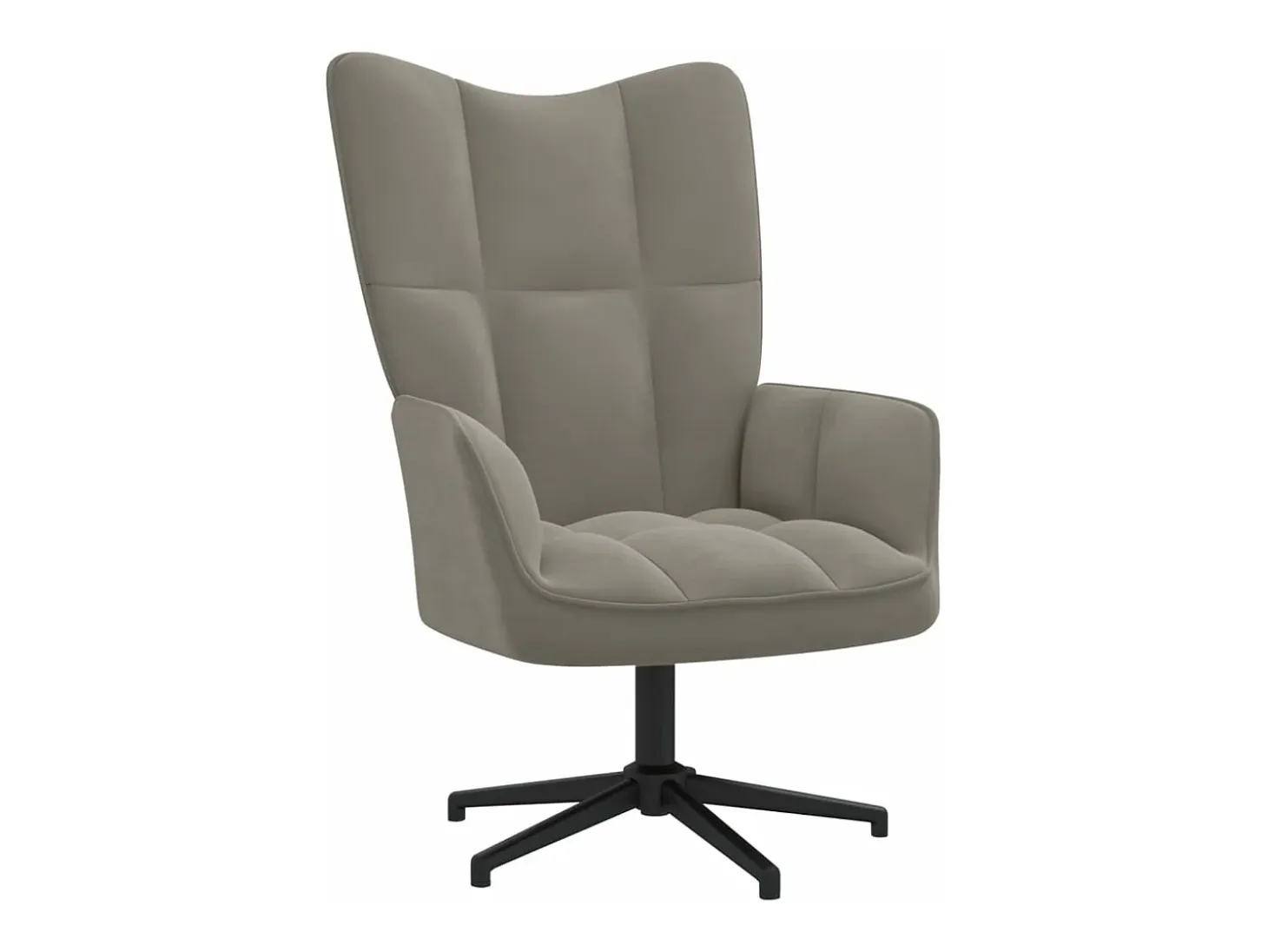 Silla de relajación con reposapiés terciopelo gris claro