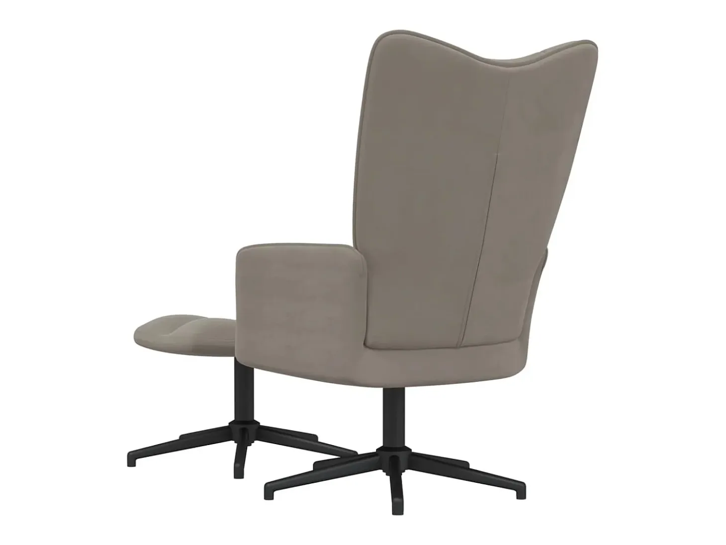 Silla de relajación con reposapiés terciopelo gris claro