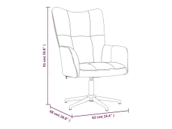 Silla de relajación con reposapiés terciopelo gris claro
