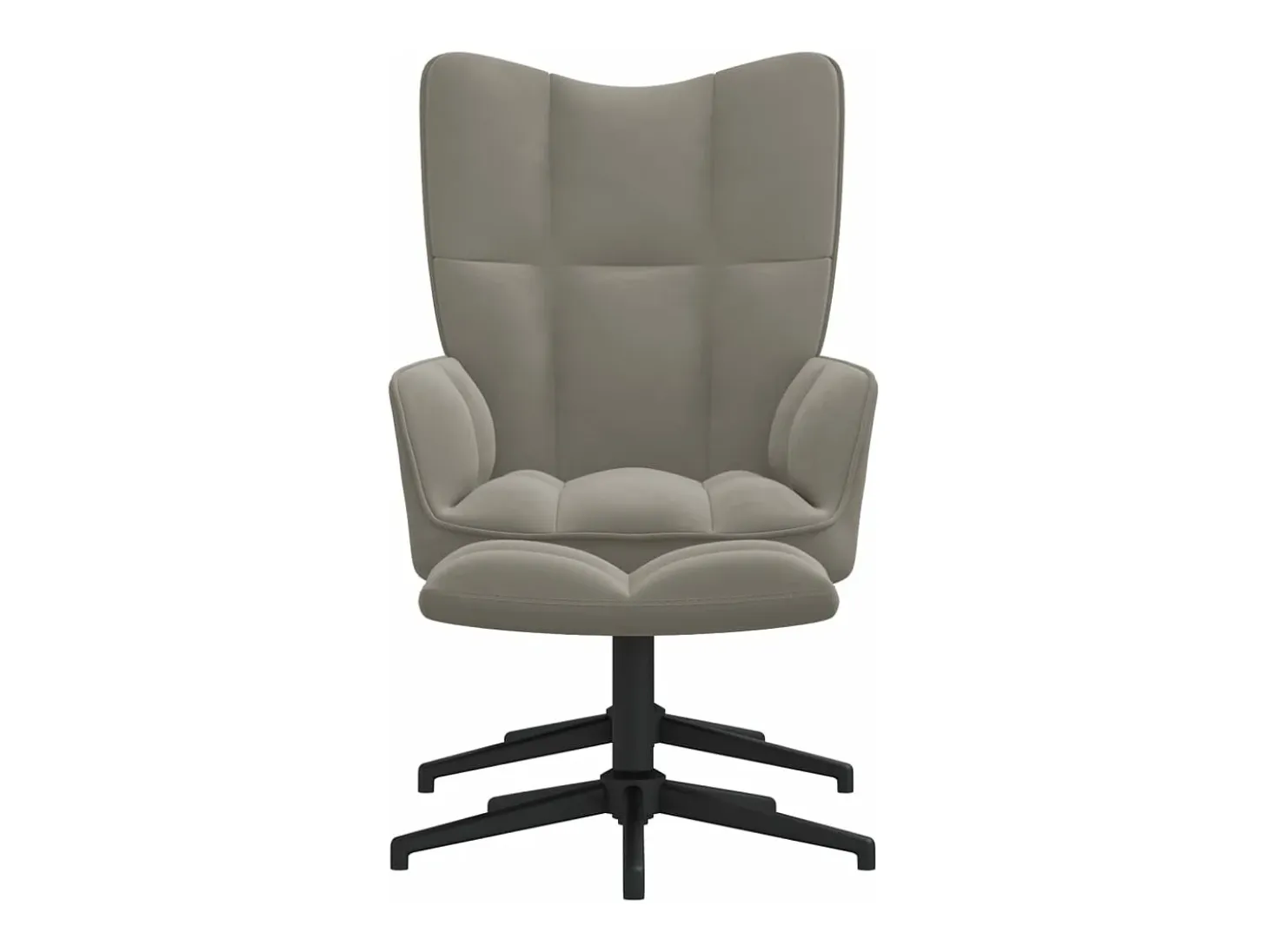 Silla de relajación con reposapiés terciopelo gris claro