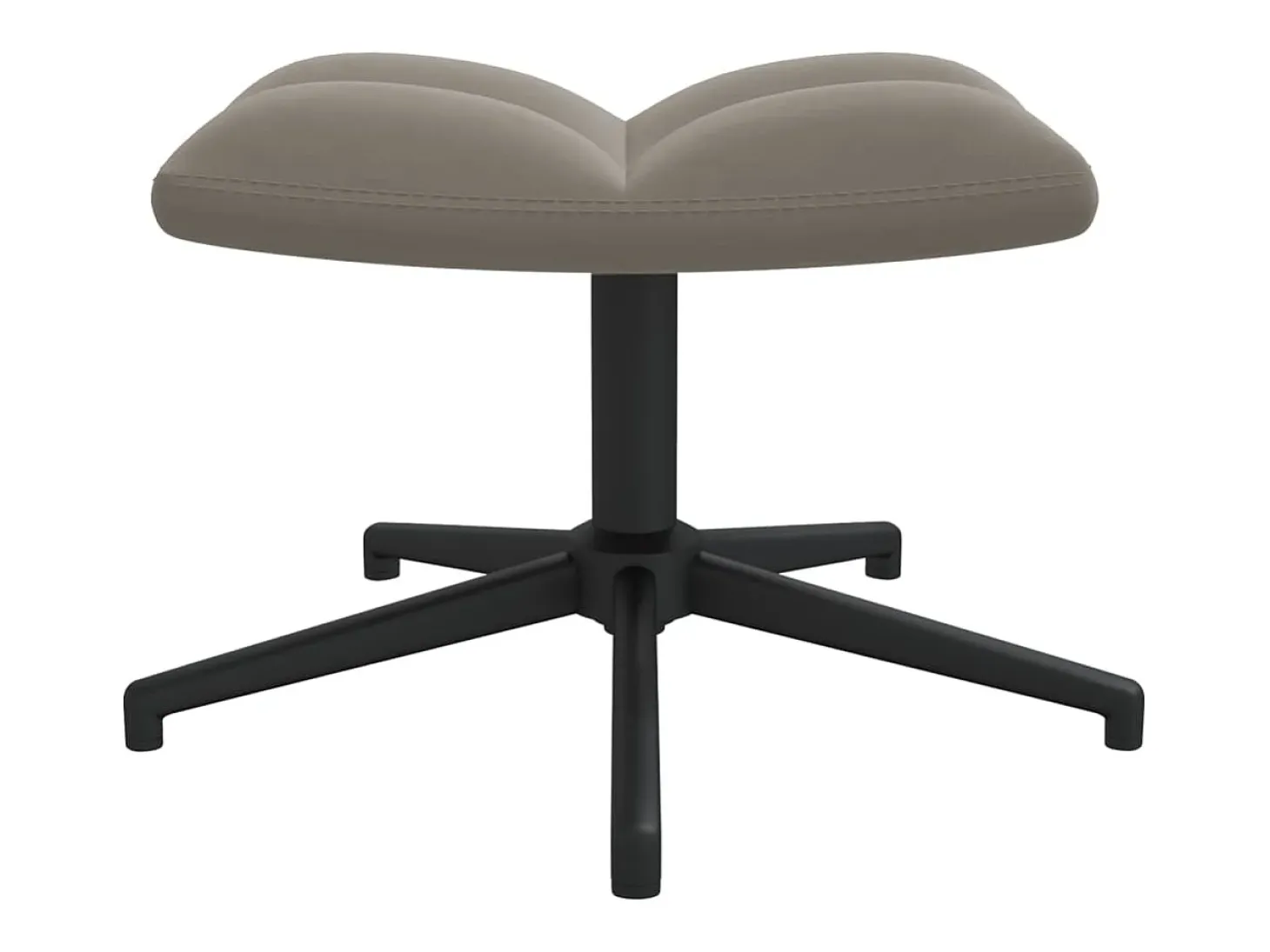Silla de relajación con reposapiés terciopelo gris claro