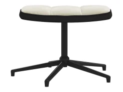 Silla de relajación con reposapiés terciopelo y PVC crema