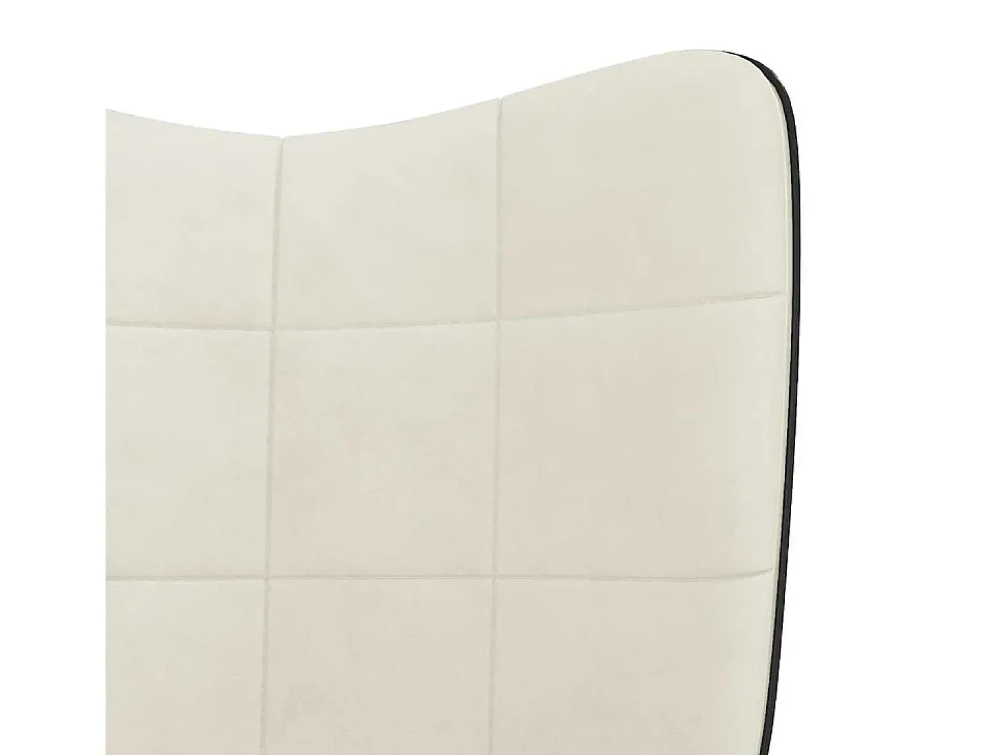 Silla de relajación con reposapiés terciopelo y PVC crema