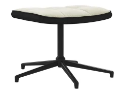 Silla de relajación con reposapiés terciopelo y PVC crema