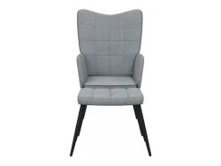 Silla de relajación con reposapiés tela gris claro