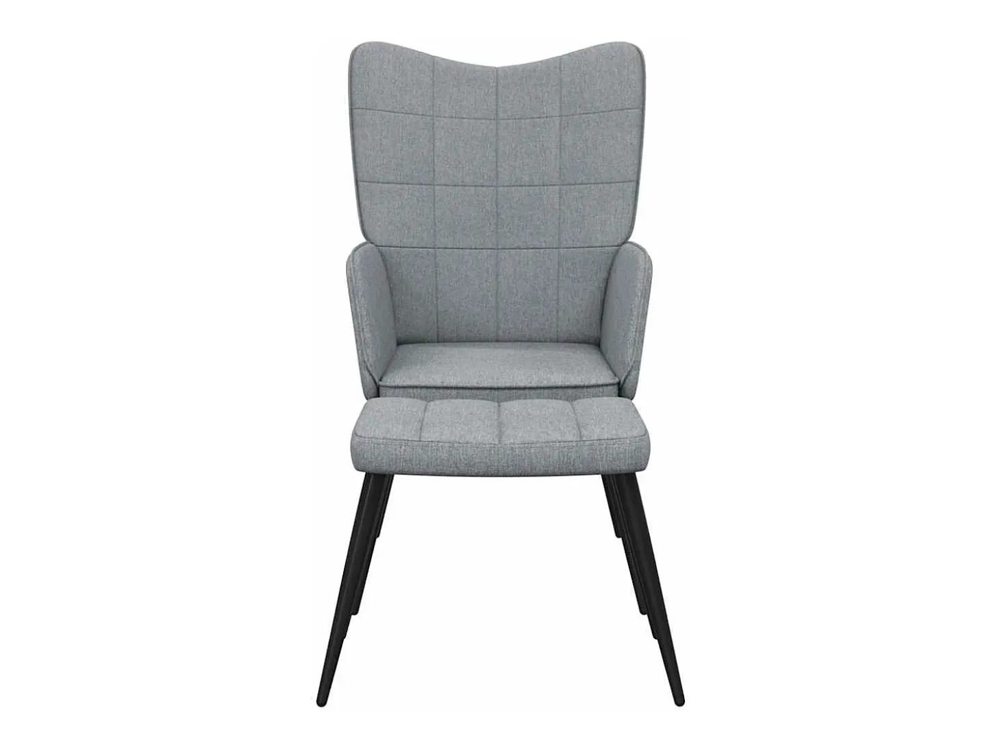 Silla de relajación con reposapiés tela gris claro