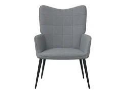 Silla de relajación con reposapiés tela gris claro