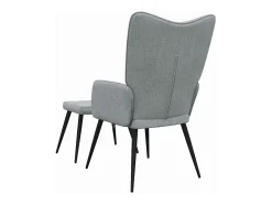 Silla de relajación con reposapiés tela gris claro