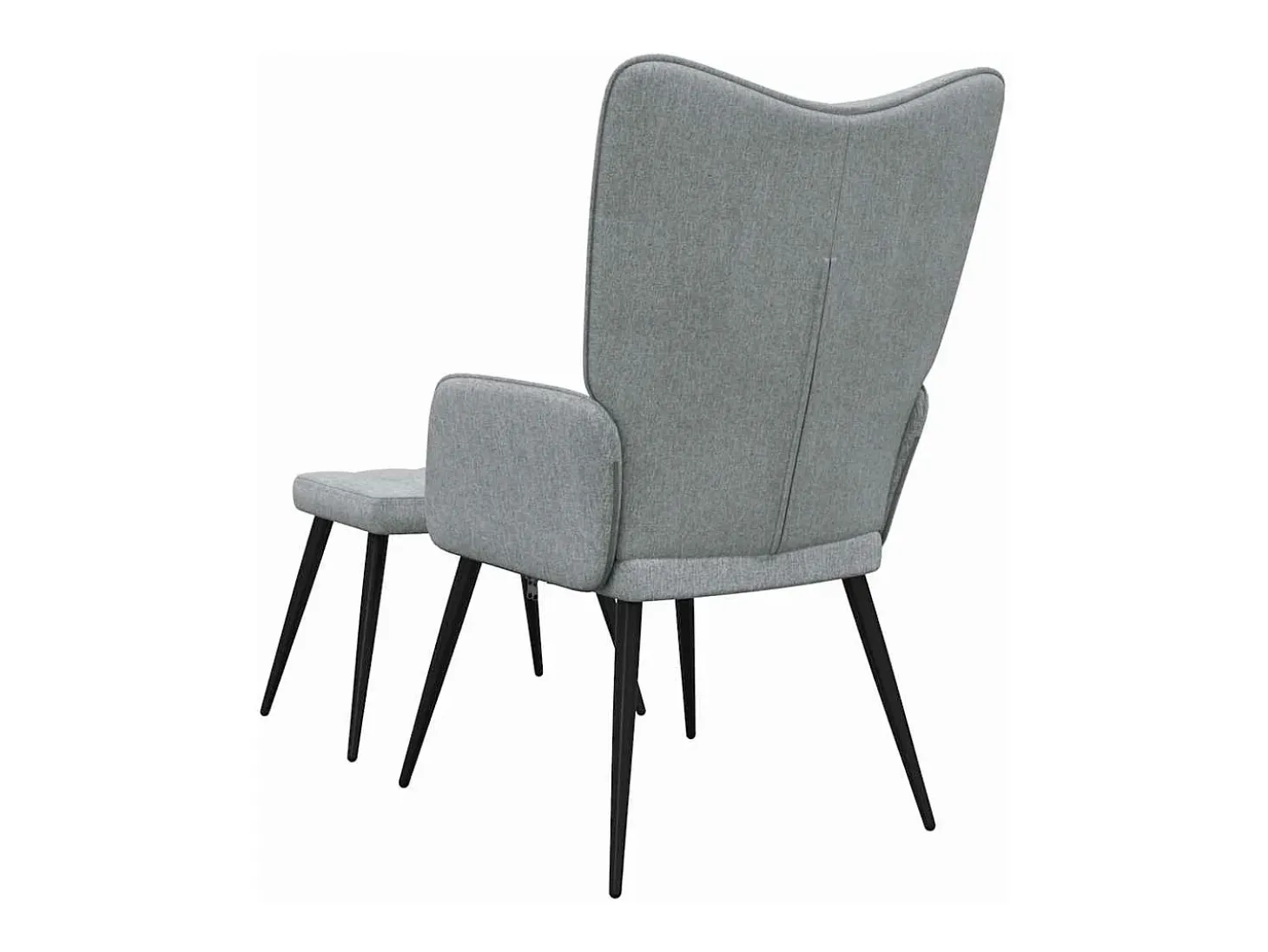 Silla de relajación con reposapiés tela gris claro