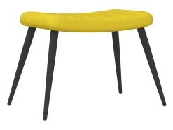 Silla de relajación con reposapiés terciopelo amarillo mostaza