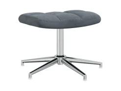 Silla de relajación con taburete terciopelo gris oscuro