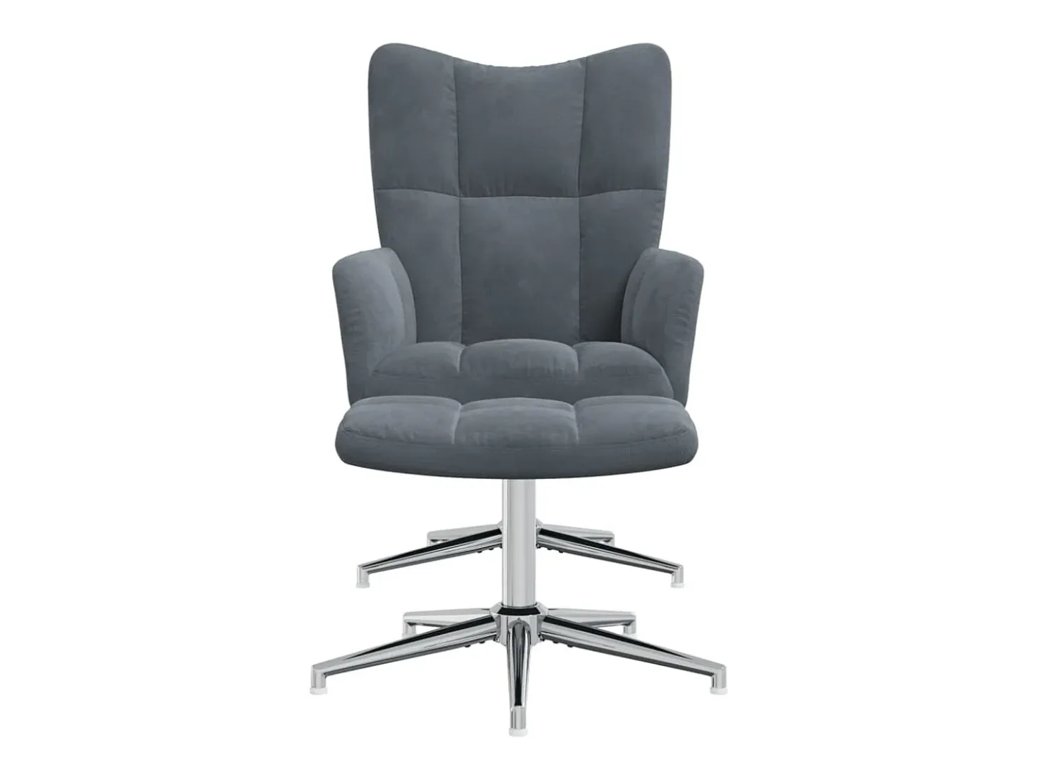 Silla de relajación con taburete terciopelo gris oscuro