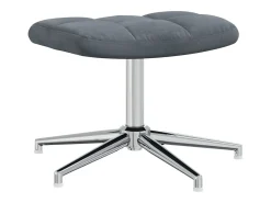 Silla de relajación con taburete terciopelo gris oscuro