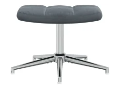 Silla de relajación con taburete terciopelo gris oscuro