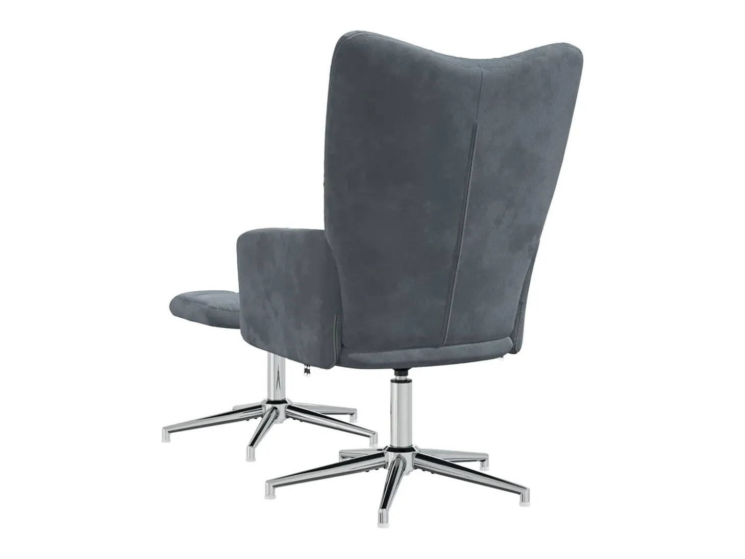 Silla de relajación con taburete terciopelo gris oscuro