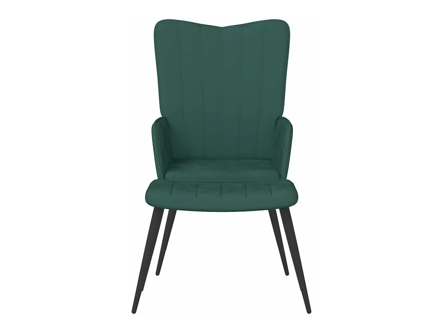 Silla de relajación con taburete terciopelo verde oscuro
