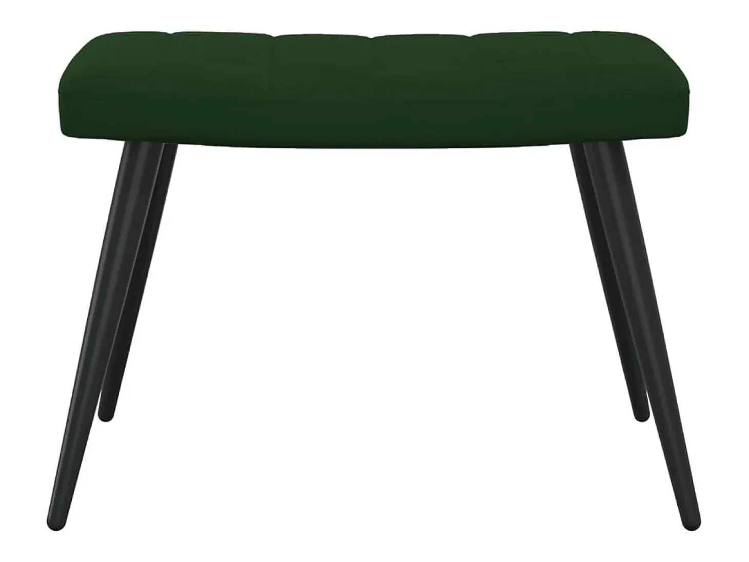 Silla de relajación con taburete terciopelo verde oscuro