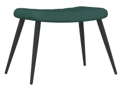 Silla de relajación con taburete terciopelo verde oscuro