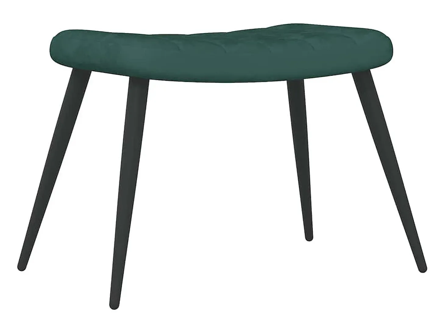 Silla de relajación con taburete terciopelo verde oscuro