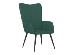 Silla de relajación con taburete terciopelo verde oscuro