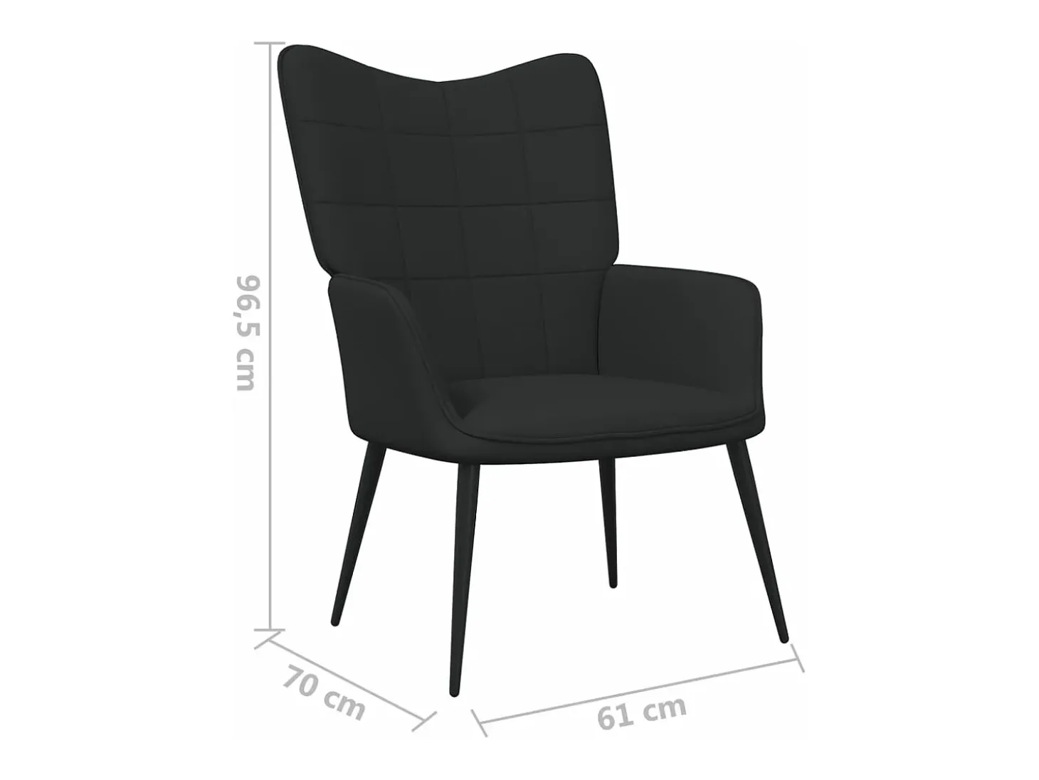 Silla de relajación de tela negro
