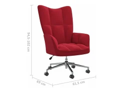 Silla de relajación de terciopelo rojo vino tinto