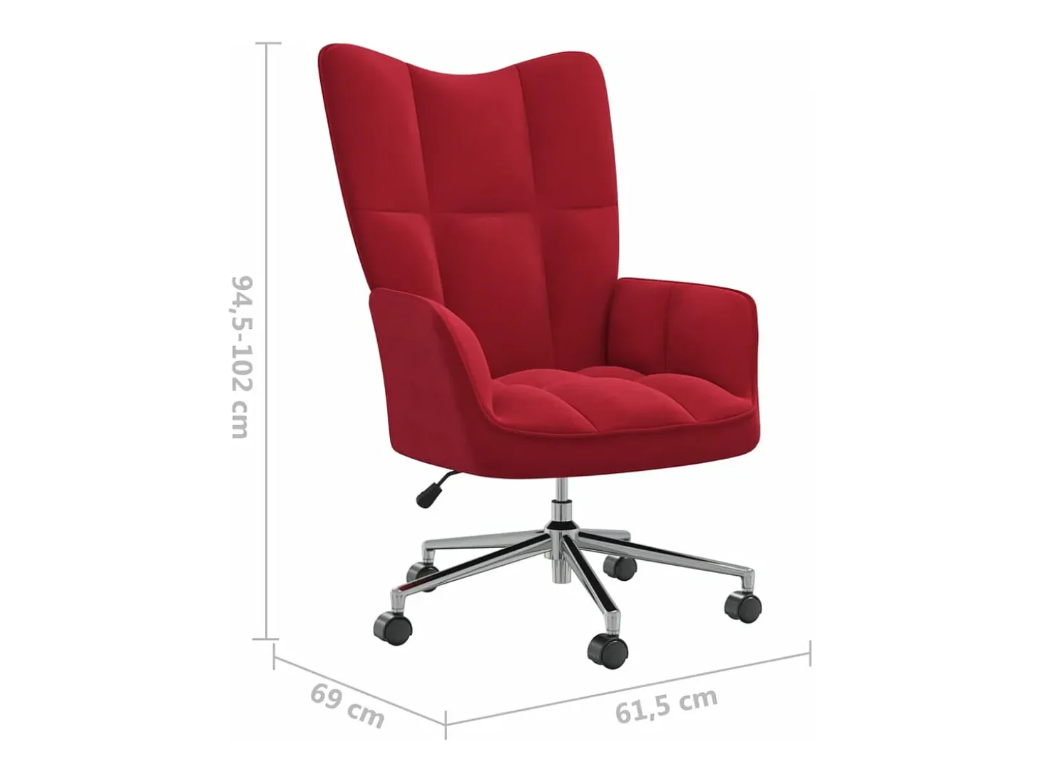 Silla de relajación de terciopelo rojo vino tinto