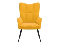 Silla de relajación de terciopelo amarillo mostaza ES24885