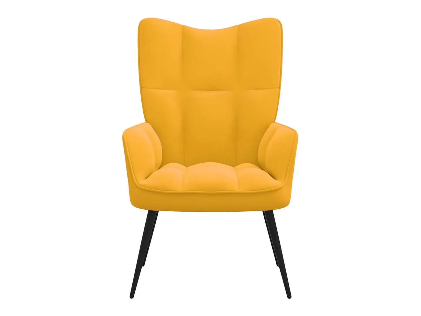 Silla de relajación de terciopelo amarillo mostaza ES24885