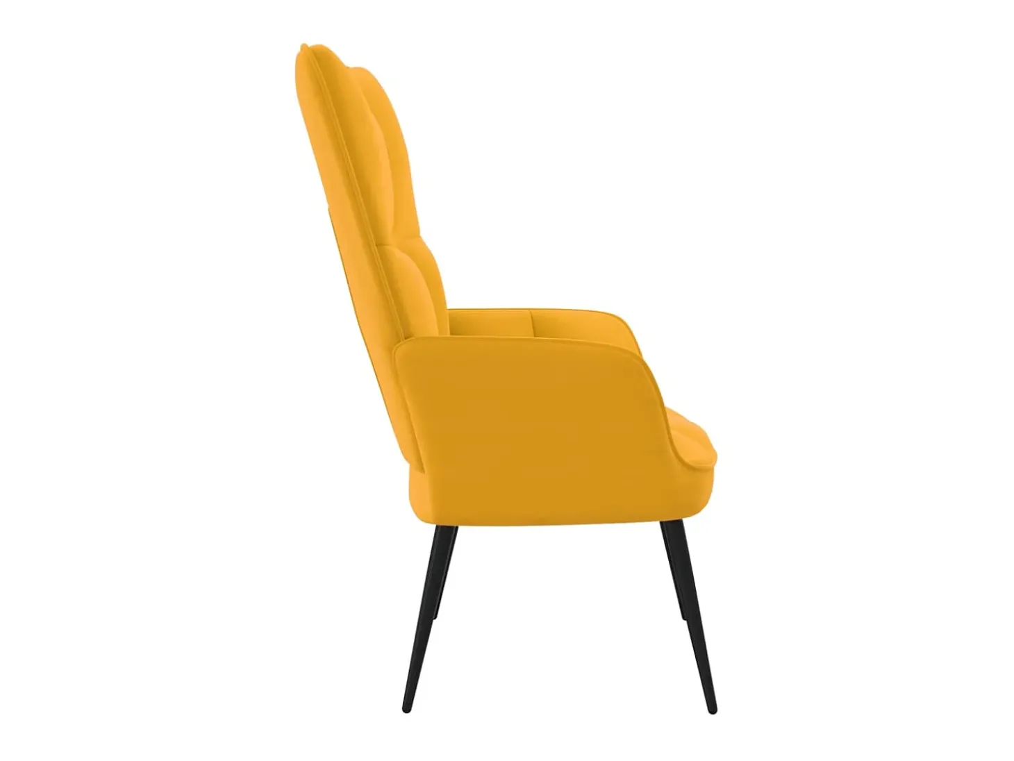 Silla de relajación de terciopelo amarillo mostaza ES24885