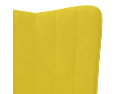 Silla de relajación de terciopelo amarillo mostaza