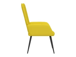 Silla de relajación de terciopelo amarillo mostaza