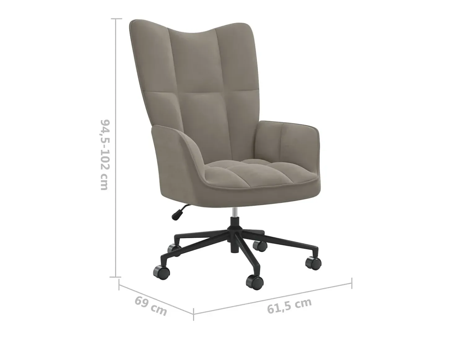 Silla de relajación de terciopelo gris claro