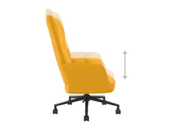 Silla de relajación de terciopelo amarillo mostaza ES10206
