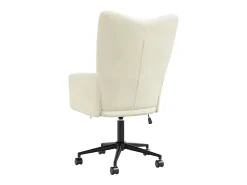 Silla de relajación de terciopelo blanco crema
