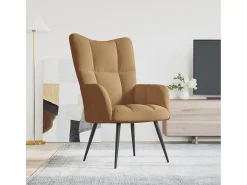 Silla de relajación de terciopelo marrón