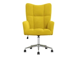 Silla de relajación de terciopelo amarillo mostaza
